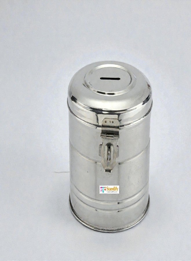 Standify® 1500ML Big Money Bank_A Stainless Steel Money Box Heavy Duty Bachat Gulak for Kids & Adults Unbreakable Piggy Bank. - Image 1